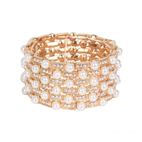 6 Line Wide Stone Encrusted Stretch Bracelet By3482Gcr