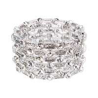 6 Line Wide Stone Encrusted Stretch Bracelet By3482Rcl