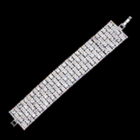 By3548Sca Wide Dressy Rhinestone Clasp Bracelet