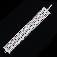 WIDE RHINESTONE STONE CLASP BRACELET