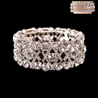 CRISSCROSS RHINESTONE BRACELET W/GEMS