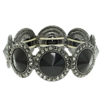 RHINESTONE BEZELED CRYSTAL STRETCH BRACELET