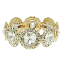 RHINESTONE BEZELED CRYSTAL STRETCH BRACELET
