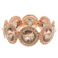 RHINESTONE BEZELED CRYSTAL STRETCH BRACELET