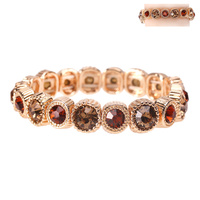 SINGLE RHINESTONE STRETCH BRACELET W/GEMS