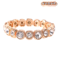 SINGLE RHINESTONE STRETCH BRACELET W/GEMS
