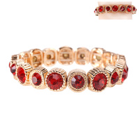 SINGLE RHINESTONE STRETCH BRACELET W/GEMS