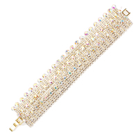 MULTI COLOR RHINESTONE CLASP BRACELET