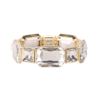 SQUARE CUT STONE STRETCH BRACELET