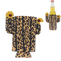 LEOPARD-WESTERN INSULATED DRINKING CACTUS COOLER  AND HOLDER