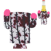 COW PRINT-WESTERN INSULATED DRINKING CACTUS COOLER  AND HOLDER