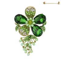 FLOWER RHINESTONE BROOCH