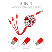 3 IN 1 UNIVERSAL FAST CHARGING USB RETRACTABLE CABLE  IPHONE/ANDROID/TYPE-C USB