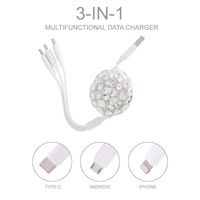 3 IN 1 UNIVERSAL FAST CHARGING USB RETRACTABLE CABLE  IPHONE/ANDROID/TYPE-C USB