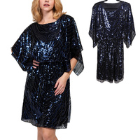 1920S VINTAGE METALLIC SEQUIN FLAPPER DRESS
