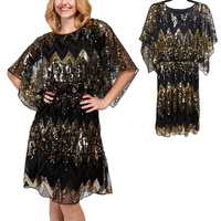 SEQUIN CHEVRON PATTERN DRESS