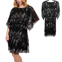 SEQUIN CHEVRON PATTERN DRESS