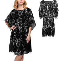 SEQUIN HEART PATTERN DRESS