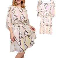 SEQUIN HEART PATTERN DRESS