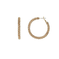 RHINESTONE PAVE TUBE HOOP EARRINGS