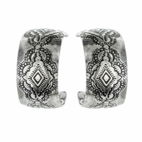 WESTERN NAVAJO TEXTURE HOOP EARRING