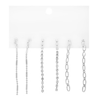 3-PAIR CRYSTAL CHAIN ASSORTED LINEAR EARRING SET
