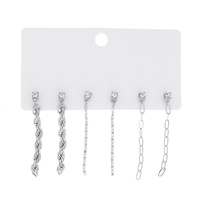 3-PAIR ASSORTED VINTAGE STYLE CHAIN LINK LONG DROP EARRING SET
