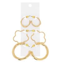 3-PAIR ASSORTED HOOP EARRING SET