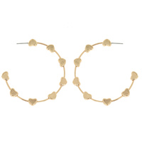 HEART STATION OPEN HOOP EARRINGS