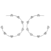 HEART STATION OPEN HOOP EARRINGS