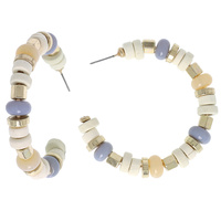 BOHEMIAN BEAD MIX OPEN HOOP EARRINGS