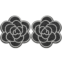 FLOWER COLOR EARRINGCRYSTAL RHINESTONE PAVE JEWELED FLORAL DROP EARRINGS