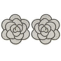 FLOWER COLOR EARRINGCRYSTAL RHINESTONE PAVE JEWELED FLORAL DROP EARRINGS