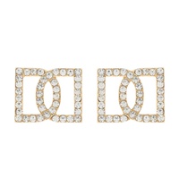 FASHIONISTA DOUBLE LETTER D CRYSTAL RHINESTONE DROP EARRINGS