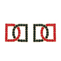 FASHIONISTA DOUBLE LETTER D CRYSTAL RHINESTONE DROP EARRINGS