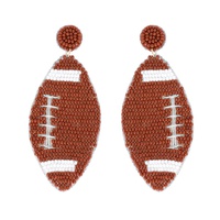 GAME DAY FOOTBALL BEADED EMBROIDERY EARRINGS