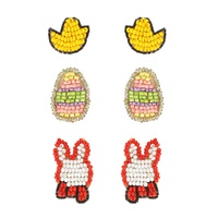 3-PAIR EASTER ASSORTED BEADED EARRING SET