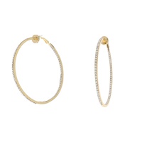 80MM CRYSTAL RHINESTONE PAVE INSIDE-OUT HOOP EARRING