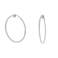80MM CRYSTAL RHINESTONE PAVE INSIDE-OUT HOOP EARRING