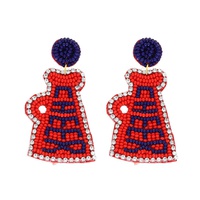 JEWELED CHEER MEGAPHONE BEADED EARRINGS