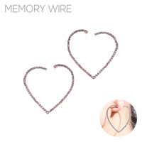 RHINESTONE HEART HOOP EARRING