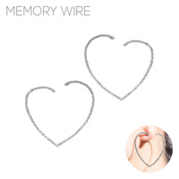 RHINESTONE HEART HOOP EARRING