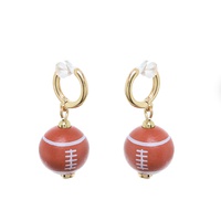 FOOTBALL MINI HOOP CHARM EARRINGS