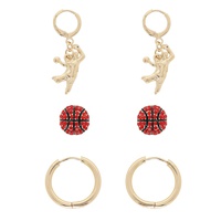 3-PAIR  BASKETBALL ASSORTED EARRING SET