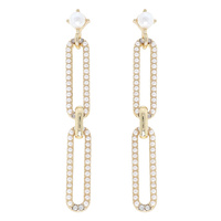 PAPERCLIP LINK LINEAR DROP EARRINGS