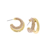 19MM CRYSTAL RHINESTONE DOUBLE OPEN HOOP EARRINGS