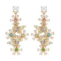 90S JEWELED FLORAL BUTTERFLY CUTOUT EARRINGS