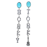 WESTERN HONKY TONK TURQUOISE LONG DROP EARRINGS