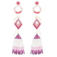 3-PAIR NATIVE AMERICAN ASSORTED BEADED EARRINGS