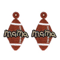 MAMA JEWELED  FOOTBALL BEADED EARRINGS